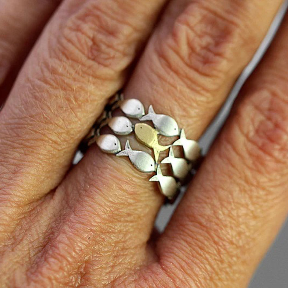 Swimming Against The Current Adjustable Ring Rings Claire & Clara 