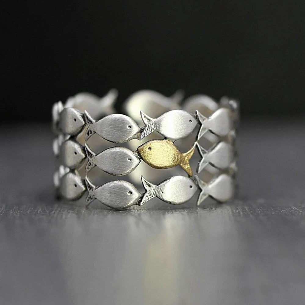 Swimming Against The Current Adjustable Ring Rings Claire & Clara 