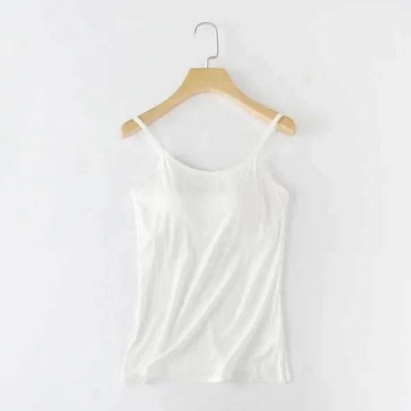Tank With Built-In Bra New Arrival Lingerie Claire & Clara White S 