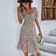 Taylor Floral Round Neck Midi Dress Dresses Claire & Clara Apricot S 