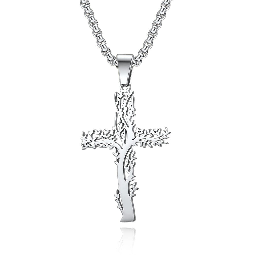 Tree of Life Cross Necklace Necklace Claire & Clara Steel 