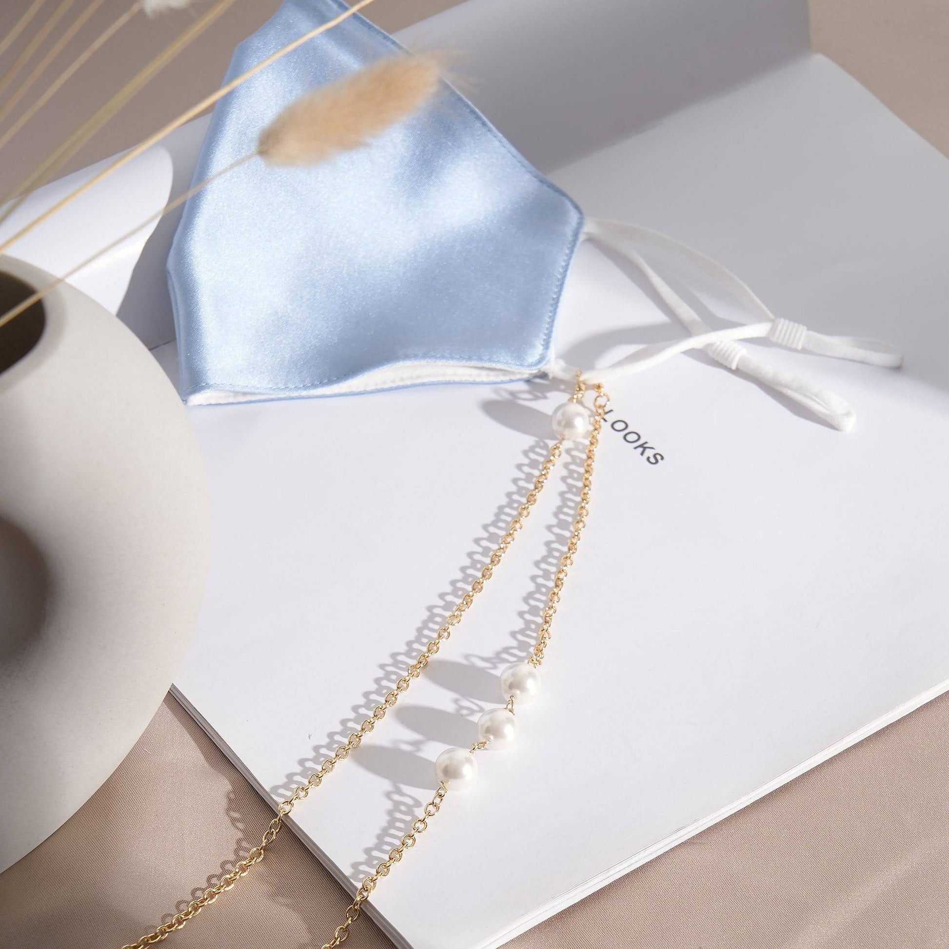 Triple Pearls Sunglass Chain Chains > glasses chain > gold chain > sunglass chain > pearl > pearl jewellery Claire & Clara 