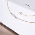 Triple Pearls Sunglass Chain Chains > glasses chain > gold chain > sunglass chain > pearl > pearl jewellery Claire & Clara 