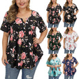 Vanessa Plus Size Floral Short Sleeve Top Top Claire & Clara 