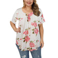Vanessa Plus Size Floral Short Sleeve Top Top Claire & Clara White S 