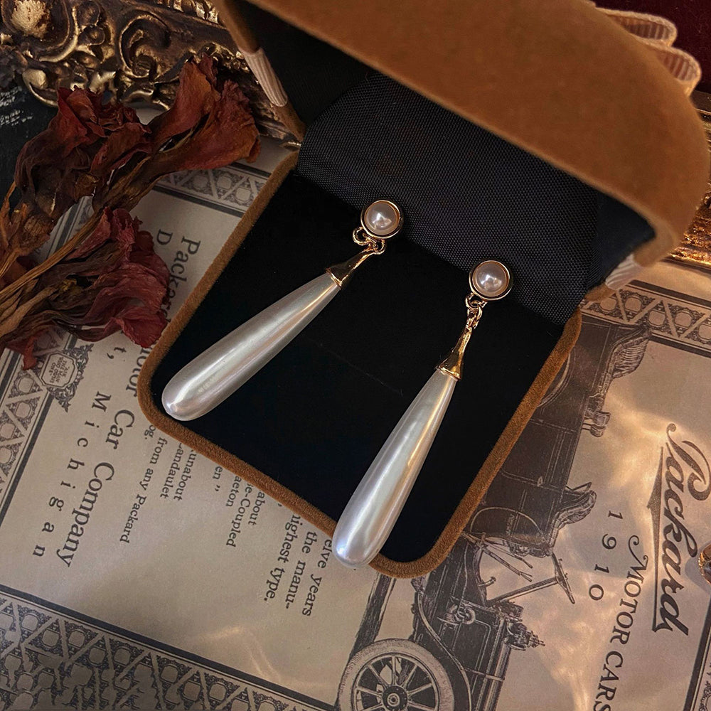Vintage Drop Pearl Earrings Earrings Claire & Clara Non-pierced Earring Clips 