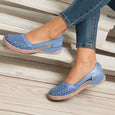 Wedge Cutout Vintage Sandals Shoes Claire & Clara US 5 Blue 