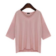 Winnie V-Neck Mid Sleeve Casual Tee Top Claire & Clara Pink M 