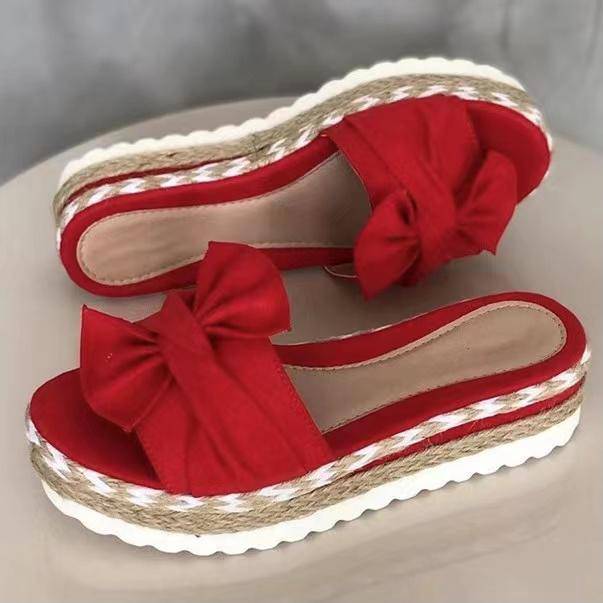Yona Bowknot Platform Summer Slippers Shoes Claire & Clara 