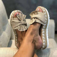 Yona Bowknot Platform Summer Slippers Shoes Claire & Clara US 4.5 Khaki 