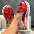 Yona Bowknot Platform Summer Slippers Shoes Claire & Clara US 4.5 Red 