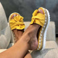 Yona Bowknot Platform Summer Slippers Shoes Claire & Clara US 4.5 Yellow 